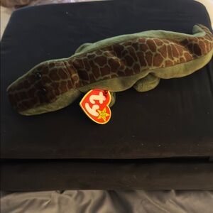 Ty Green and Brown Reptile Plush Toy